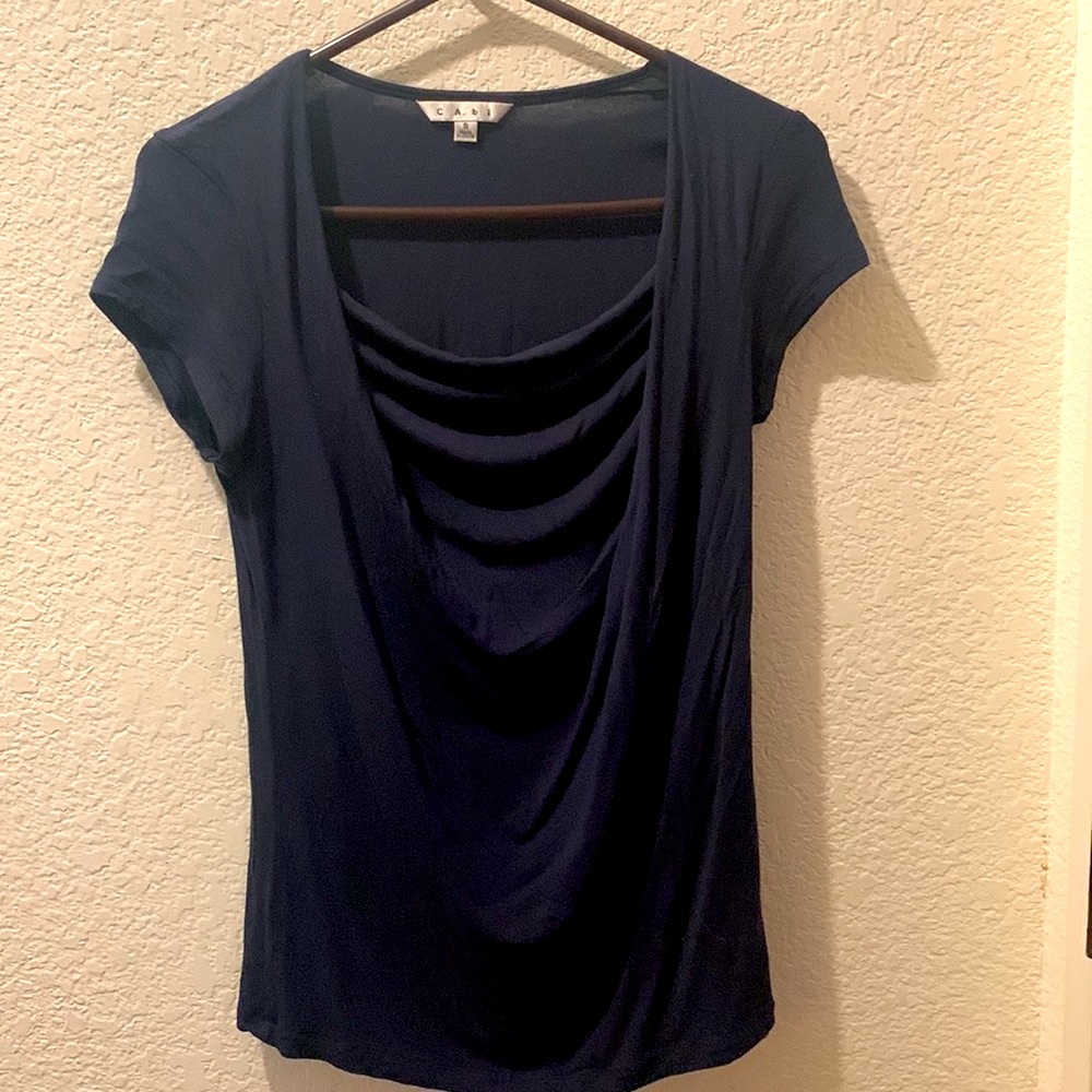 CAbi Women's Deep Blue Draped Blouse